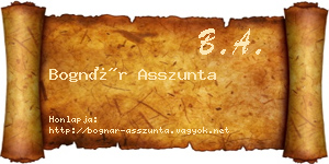 Bognár Asszunta névjegykártya